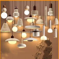 Lampe suspendue vintage pour chambre à coucher, salle à manger, style rétro en pierre jaune, design Wabi-Sabi, pour bar, comptoir, îlot, table à thé