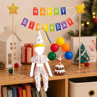 Ensemble de vêtements traditionnels pour les fêtes, comprenant des tenues, un kit d'accessoires pour gâteau, Noël, elfe, anniversaire, pour la décoration de Noël