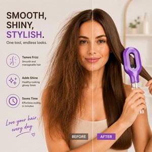 Peigne pulvérisateur d'eau anti-frisottis rechargeable 2-en-1, double usage sec et humide, brosse à brume fine et large pour la maison et le salon - Product Image 5
