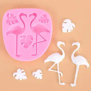 Flamingo Silikon Cetakan Peralatan Dekorasi Kue Daun Hewan Fondant Coklat Permen Gula Alat Memanggang Cetakan Sabun