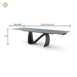 Phòng Ăn Hiện Đại Đặt 8 10 Chỗ Ngồi Slate Bàn Và Ghế Đặt Sang Trọng Thiêu Kết Đá Hình Chữ Nhật Bằng Đá Cẩm Thạch Bảng - Product Image 6