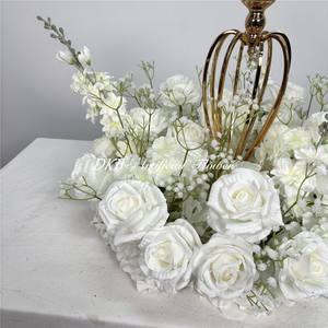 Guirnalda de Rosas Blancas Pequeñas de 50 cm, Bola de Flores Artificiales, Centro de Mesa para Decoración de Bodas, Venta Caliente - Product Image 3