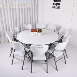 Hot sale 5ft plastic round dining table banquet folding round table for events wedding