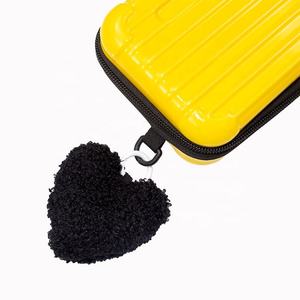 Mode peluche en forme de coeur porte-clés fausse <span class=keywords><strong>fourrure</strong></span> coeur pompon porte-clés pour femmes fille sac pendentif porte-clés breloques voitures accessoires - Product Image 3