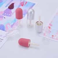 Tube de gloss à lèvres en forme de capsule de 3 ml, en plastique PETG rose, emballage de gloss à lèvres vide, flacon de teinte à lèvres