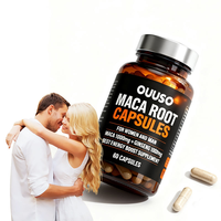 Capsules de racine de maca de haute qualité Ouuso OEM pour femmes et hommes, pour améliorer les performances et l'humeur, meilleur complément énergétique