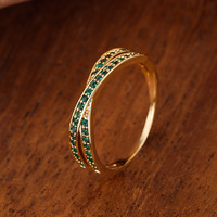 Bague en cuivre minimaliste en forme de X, tendance et populaire, bijou métallique moderne et original de style occidental