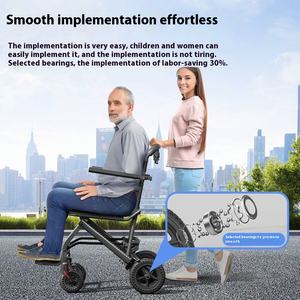 Cadeira de Rodas Leve Portátil Dobrável para Idosos e Deficientes, Carrinho de Reabilitação Ultramanual para Viagens de Avião - Product Image 5