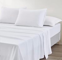 Parure de draps King Size lavée - 4 pièces, douce, respirante, résistante aux plis et à la décoloration, draps à poches profondes de 12 pouces, taies d'oreiller en polyester