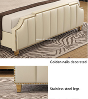 Lit de rangement en cuir de luxe, fabricant de meubles d'hôtel bon marché, confortable, lit de rangement