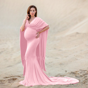 Nouvel arrivage <span class=keywords><strong>Robe</strong></span> de séance photo pour femmes enceintes <span class=keywords><strong>Robe</strong></span> <span class=keywords><strong>longue</strong></span> de grossesse à queue flottante <span class=keywords><strong>Robe</strong></span> de maternité ample Maxi - Product Image 4
