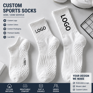 Wholesale Men's Autumn Outdoor Fitness <b>Running</b> Sport <b>Socks</b> White Football Soccer Terry Towel with Ankle Grip Knitted Bottom Logo - Product Image 1