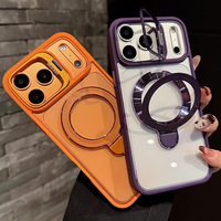 Coque magnétique transparente avec double béquille et protection d'objectif pour iPhone 18, 18 Pro Max, 17 Air (MOQ 500)