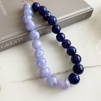 Kalung Choker Manik Akrilik Panjang Warna-warni Korea Baru untuk Wanita, Perhiasan Pengantin Pernikahan