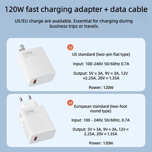 Cargador Rápido PD QC3.0 33W 67W 120W Adaptador de Corriente Enchufe US/EU con Cable de Datos y Carga USB Tipo C de 6A para Teléfonos HUAWEI Xiaomi - Product Image 5