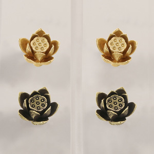 Poignées de meuble vintage en laiton motif Lotus et Coque de Lotus, design Paix et <span class=keywords><strong>Amitié</strong></span>, poignées de porte décoratives et crochets muraux - Product Image 1