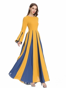 Otoñ<span class=keywords><strong>o</strong></span> vestido de las mujeres empalmado-palabra vestido plisado un montón de Stock - Product Image 4