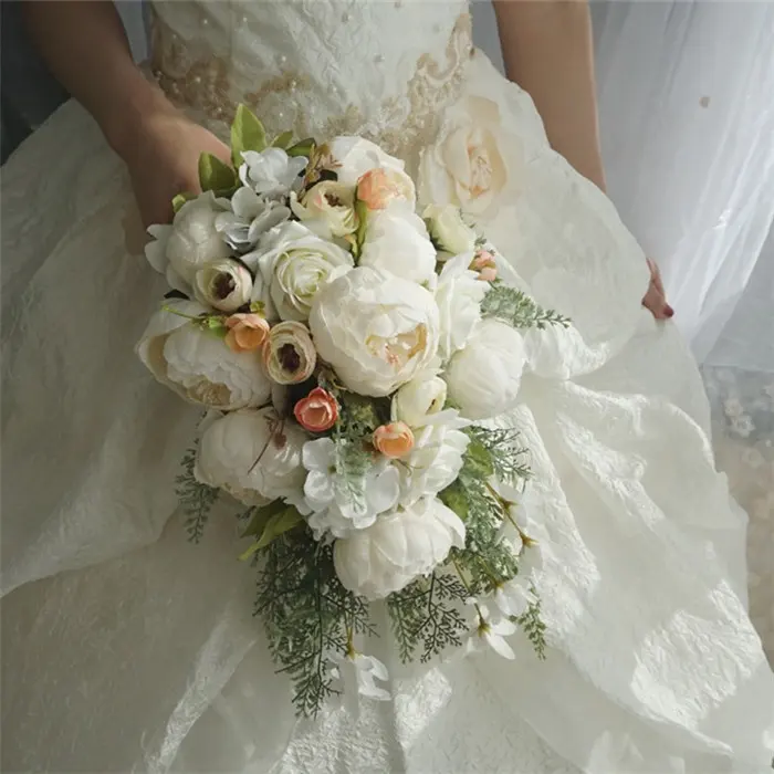 S-1410การออกแบบใหม่ช่อดอกไม้เจ้าสาวแต่งงานช่อดอกไม้เพื่อนเจ้าสาวช่อดอกกุหลาบสำหรับการตกแต่งงานแต่งงาน