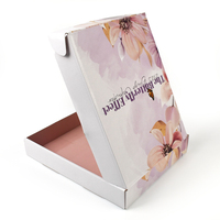 Boîte d'expédition personnalisée rose et violette à motif floral et papillons, effet papillon, calendrier, boîte en carton ondulé, papeterie, cadeau