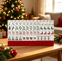 Collection de Noël Rouge : Jeu de Mahjong Américain de Luxe en Acrylique 4 Couches de Haute Qualité pour le Divertissement