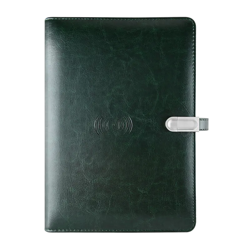 Copertina per notebook A5 stampa personalizzata raccoglitore in pelle quaderno studenti diario di scrittura con power bank e blocco magnetico del disco u