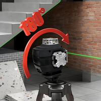 Niveau laser 4D vert 16 lignes auto-nivelant 4x360 alimenté par batterie au lithium de qualité professionnelle °   Outil d'alignement laser pour murs et sols