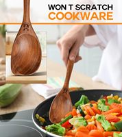 Cuillères en bois pour la cuisine Ustensiles en bois de teck pour la cuisine Ustensiles de cuisine en bois antiadhésifs Ensembles de cuillères en bois