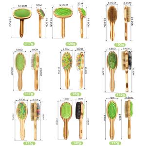 Sisir dan sikat perawatan bulu hewan peliharaan kucing dan anjing dari bambu zebra dengan logo custom grosir pabrik - Product Image 2