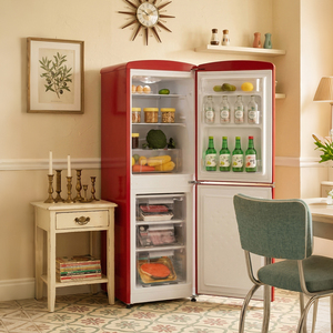 <span class=keywords><strong>Réfrigérateur</strong></span> Électrique Rétro 160L Sans Givre Économe en Énergie MDRF160-RE Acier Inoxydable 2 Portes Congélateur Bas Refroidissement par Air - Product Image 4