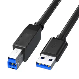 Cabo de impressão USB 3.0 tipo A Macho para B Cabo de impressora USB Masculino de alta velocidade impressão quadrada adequado para vários dispositivos