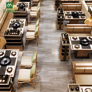 Juego de Muebles de Madera Ecológicos, Modernos y Duraderos para Restaurantes de Hot Pot y Barbacoa, Incluye Mesa de Madera - Product Image 4