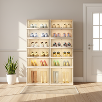 Meuble de rangement pour chaussures de salon, en plastique écologique, multi-niveaux, pliable, sans installation requise