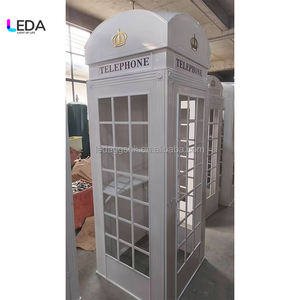 LEDA Ensemble de décorations vintage style boîte téléphonique londonienne pour événements et fêtes en centre commercial, rouge, comprenant boîte aux lettres et banc - Product Image 4