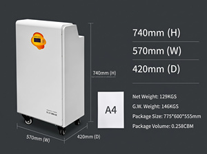 15KWh 51.2V 300Ah LiFePO4 <b>Battery</b> Built-in Smart BMS RS485 CAN Energy Storage <b>Battery</b> for Home Solar RV Off Grid Backup Power - Product Image 4