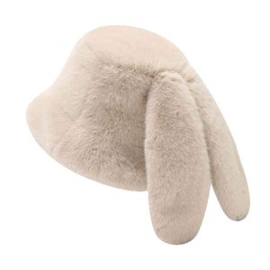 Sombrero de Pescador con Orejas de Conejo, Largo y Lindo, para Mujer, de Pelo Sintético, Grueso y Cálido, para Invierno 2025 - Product Image 5