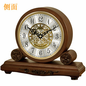 European Style Solid Wood <b>Table</b> <b>Clock</b> Westminster Chime Living Room Decor Vintage Round <b>Clock</b> - Product Image 3
