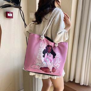 Bolso de Hombro de Lona Estampado de Gran Capacidad para Mujer 2025 con Cierre de Cremallera, Bolso de Mano Transfronterizo y Bolso de Compras - Product Image 5