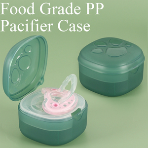 YUZMEI <strong>Personalised</strong> Infant Pacifier Storage Container Silicone <strong>Dummy</strong> Holder Case Transparent Travel Baby Pacifier Holder Box - Product Image 1