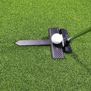 SwingPerfect Golf Outil d'alignement de putting en forme de T miniature en fibre de carbone, ambidextre, à flexion rigide, rotatif, pour entraînement de visée carrée - Product Image 1