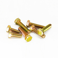 Baut Kepala Heksagonal M8x35mm Grade 8.8 Lapisan Seng Kuning Grosir M10 M12 M14 M16