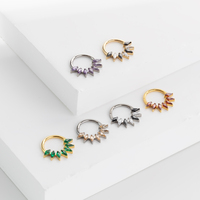 Calendo ASTM F136 Titane Anneau de piercing Daith, Clicker de nez articulé, Anneau de septum