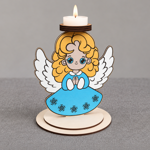 Porte-bougie de Noël en bois, décoration de table, support pour bougie chauffe-plat en forme de dessin animé, décoration de maison pour les fêtes, ornement festif - Product Image 5