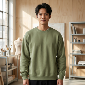 เสื้อฮู้ดสีเขียวมะกอกแบบยูนิเซ็กซ์ ทรงหลวม พิมพ์ลายตัวอักษร แขนยาว สวมใส่สบาย ผลิตจากผ้าฝ้ายเฟรนช์เทอร์รี่ 100% เนื้อนุ่ม - Product Image 1