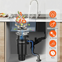 Broyeur de déchets ménagers en acier inoxydable 560W, personnalisable, pour évier de cuisine