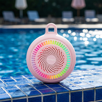 Enceinte sans fil pour salle de bain, étanche IPX7, petite, portable, avec lumière colorée, à clipser pour la douche, OEM ODM