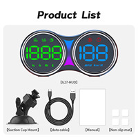 Nouvel affichage tête haute numérique GPS 2 jauges G27 Plug and Play avec compteur de vitesse LED, horloge de tableau de bord et temps de conduite pour voiture