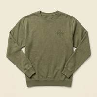 Sweat-shirt à col rond en polaire vert olive pour homme, respirant, écologique, imprimé vintage urbain champêtre montagne