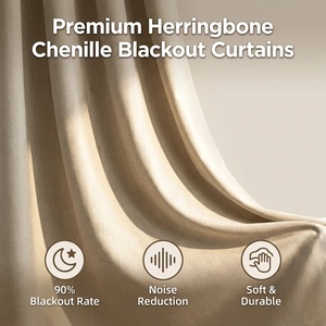<span class=keywords><strong>Rideau</strong></span> occultant en chenille de qualité supérieure, style premium, tissage jacquard teint en fil, <span class=keywords><strong>isolation</strong></span> <span class=keywords><strong>thermique</strong></span> <span class=keywords><strong>et</strong></span> <span class=keywords><strong>phonique</strong></span> - Product Image 2