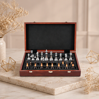 Jeu d'échecs haut de gamme en métal imitation bois pour collection professionnelle et cadeaux d'affaires, échecs occidentaux