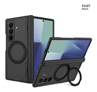 Étui pour Samsung Galaxy Z Fold 6/7 [Hybride TPU+PC] avec chargement magnétique, béquille métallique et protection intégrale de la charnière, protection d'écran